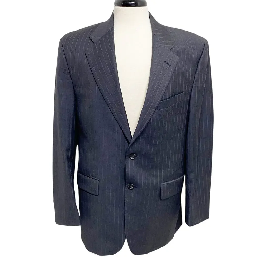 Lauren Ralph Lauren Pinstripe Blazer Suit Jacket Mens 40R Two Button Wool LRL